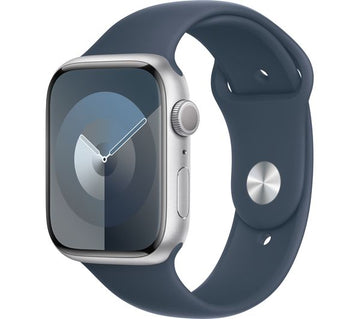 Apple Watch Series 9 GPS, 45mm Silver Aluminium Case with Storm Blue Sport Band - M/L - Pristine